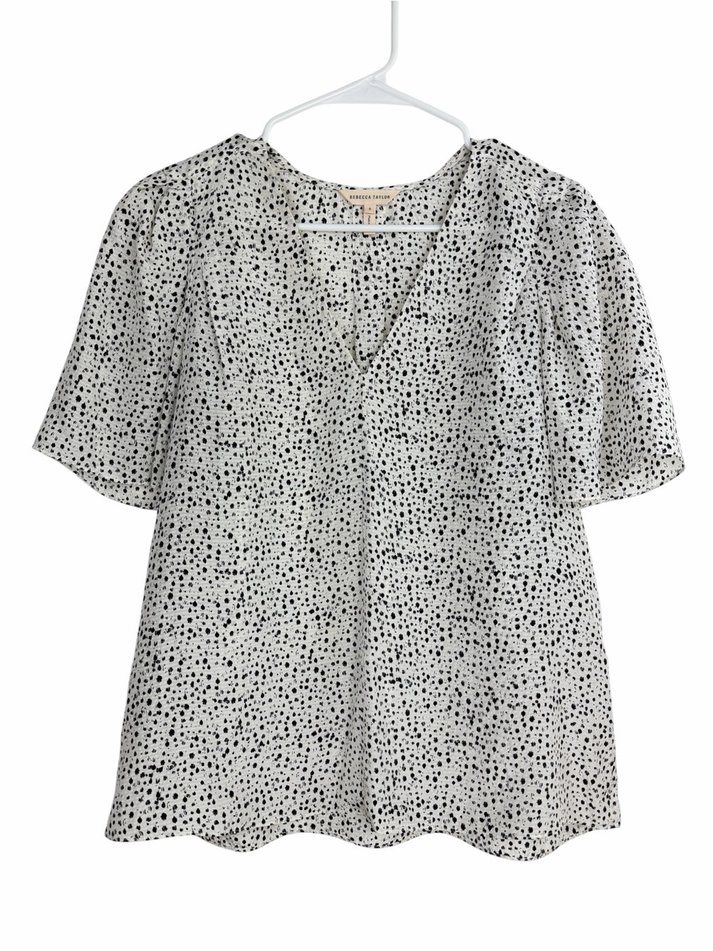 Rebecca Taylor Silk Flutter Sleeve Blouse – Size 6